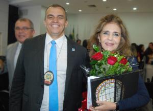 Juíza Maria Izabel Pena Pieranti com o secretário de Estado de Polícia Civil, Marcus Braga
