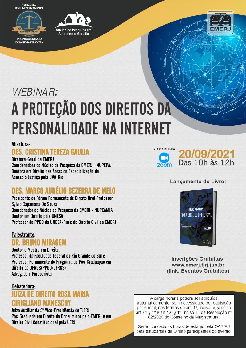 Evento A proteção dos direitos da personalidade na internet 