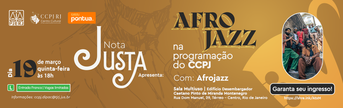 imagem - Nota Justa Apresenta: Afro Jazz - Com Afrojazz - 19 de março (quinta-feira)  às 18h - Garanta seu ingresso!