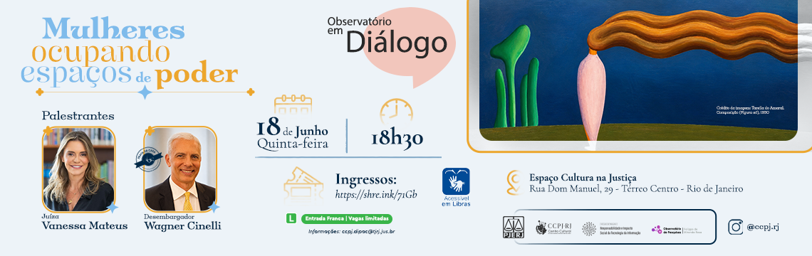 imagem - Observatório em Diálogo: Mulheres ocupando espaços de poder - 18 de junho de 2026 às 18h30min - Acesse o sympla