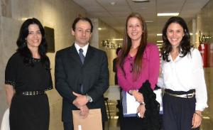 Os Juízes Raquel Chrispino, Sérgio Fernandes e Adriana Moutinho com a representante da ARPEN, Raquel Abrão.