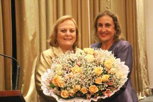 A corregedora-geral da Justiça, desembargadora Maria Augusta Vaz, homenageou a ex-presidente do TJRJ, desembargadora Leila Mariano