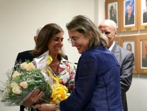 A corregedora-geral da Justiça, desembargadora Maria Augusta Vaz, também homenageou a Ministra Maria Isabel Gallotti, filha do ex-presidente do STF