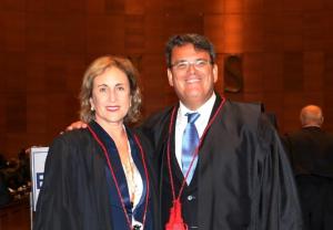 A corregedora-geral da Justiça, desembargadora Maria Augusta Vaz, ao lado do desembargador Cláudio de Mello Tavares, eleito a corregedor para o biênio 2017/2018