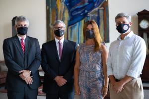 O auditor fiscal do trabalho Alexandre Lyra; o presidente do TJRJ, desembargador Henrique Carlos de Andrade Figueira; a desembargadora Renata Cotta; e o diretor-presidente da Comlurb, Flávio Augusto Lopes