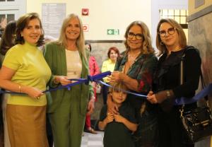 Juíza Fernanda Xavier, Shirley Collares, Sheila Collares com o neto, e a esposa do presidente do TJ, Marta Cardozo.