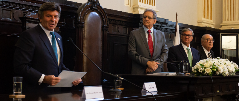 Da esquerda para direita: Luix Fuz, Fabio Dutra, Henrique Carlos de Andrade Figueira e Roberto Felinto de Oliveira