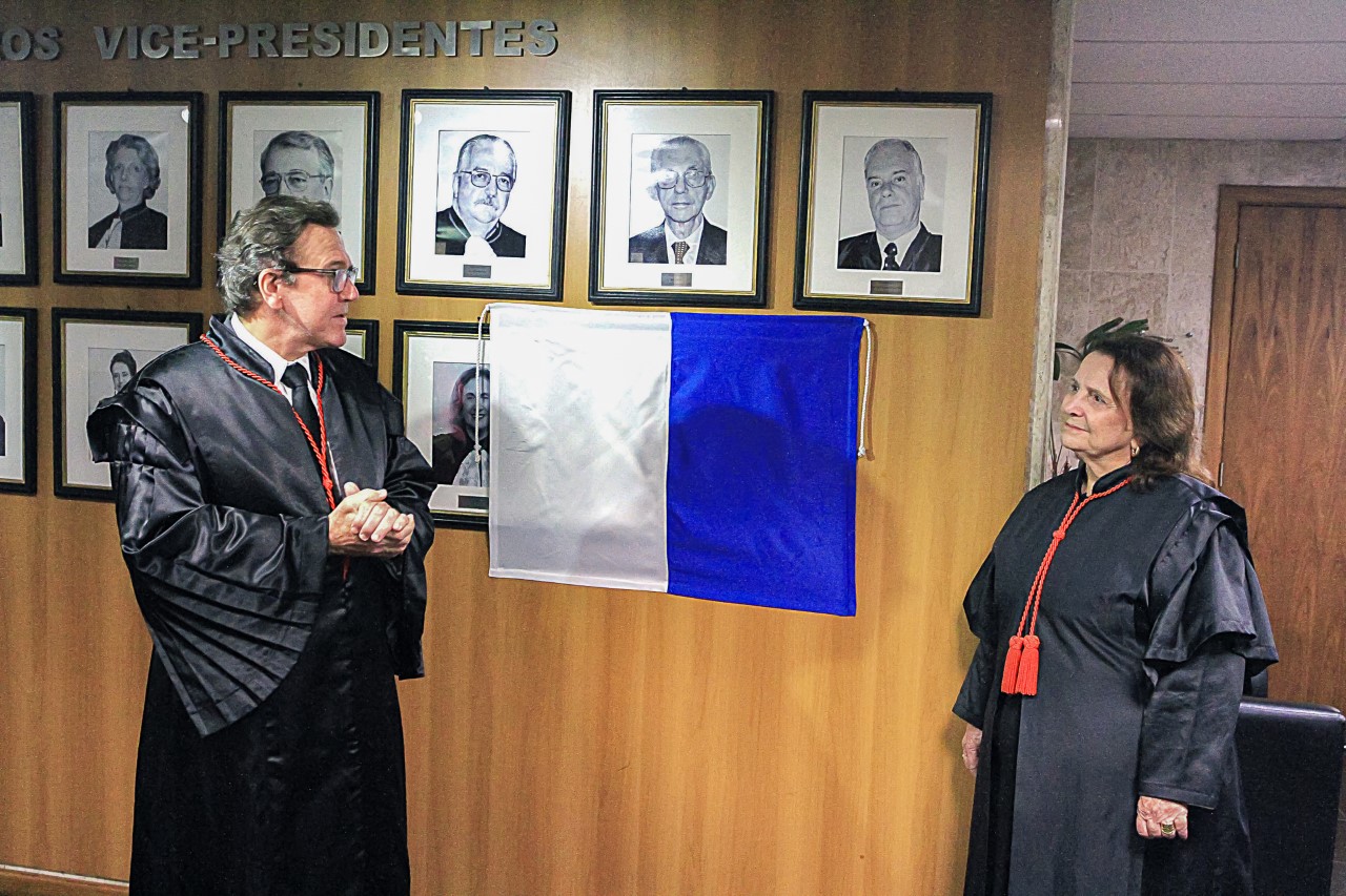 Da esquerda para direita: desembargador Edson Aguiar de Vasconcelos e desembargadora Elisabete Filizzola Assunção