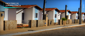 #ParaTodosVerem: Acima, no canto esquerdo, o texto “EMENTÁRIO DE JURISPRUDÊNCIA”. Imagem de rua de paralelepípedo, com seis casas padronizadas, lado a lado.