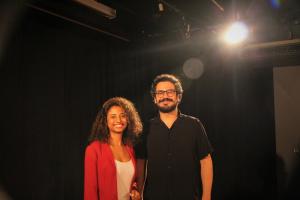 Túlio Bordon, diretor do filme e Lívia Prado, arte educadora do Museu da Justiça. Foto: Diego Antunes.