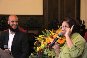 Whiverson, arte educador do Museu da Justiça e Siléa Macieira, Diretora do Museu