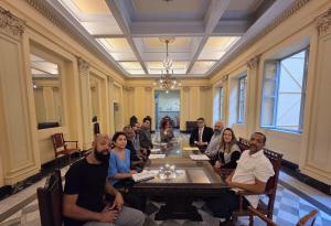 Equipes do Museu da Justiça e do Gabinete SGCON na reunião de início da auditoria.