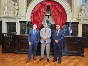 O corregedor-geral do TJ de Santa Catarina, des. Luiz Antonio Zanini Fornerolli, o corregedor-geral do TJRJ, des. Claudio Brandão e o corregedor-geral de RO, des. Gilberto Barbosa