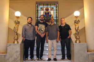 Ivan Mascarenhas, chefe do Escritório Técnico do IPHAN, Thiago Campos, arquivista no Museu da Justiça, Gilmar de Almeida, chefe do SEATA e Almir Santos de Oliveira, técnico e restaurador