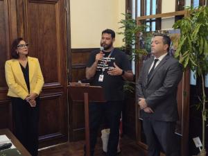 Siléa Macieira, Diretora do Museu da Justiça, Alan Henrique, gerente de restauração ambiental da Cedae e Luiz Felipe Fleury, diretor do Departamento de Sustentabilidade