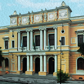Imagem da fachada do Antigo Palácio da Justiça de Niterói.