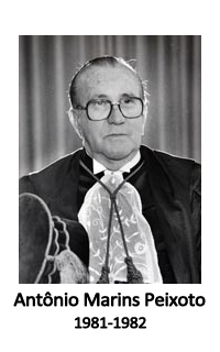 Retrato em preto e branco do desembargador Antônio Marins Peixoto. Clique na imagem para acessar a biografia.