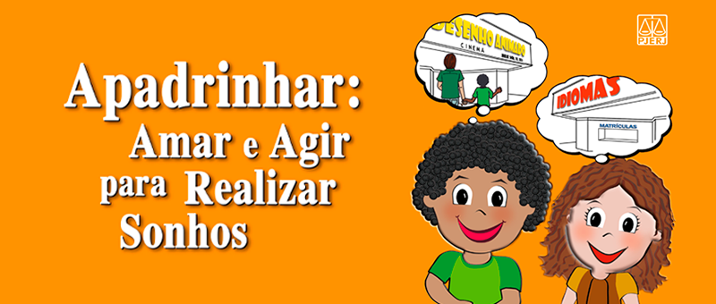 Arte com fundo laranja. Do lado esquerdo texto 