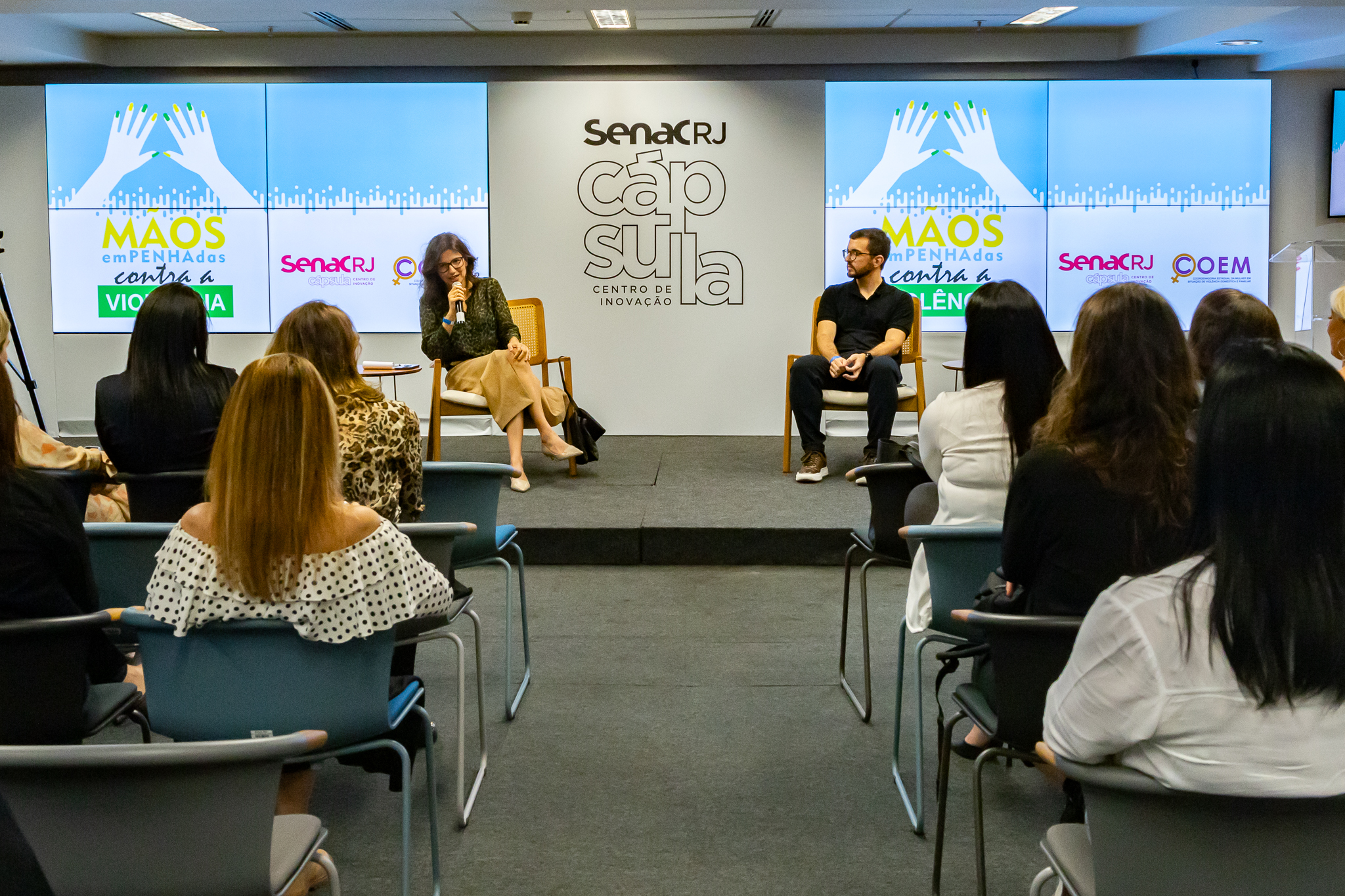 A promotora de Justiça Eyleen Marenco e o CEO da Direito Ágil Rafael Wanderley