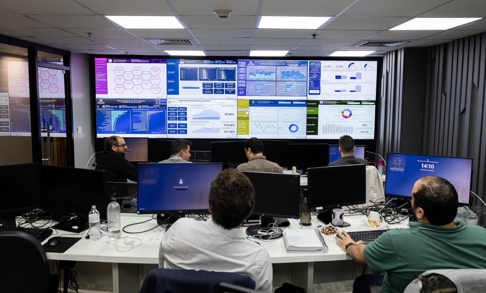 Painéis da Sala Íris mostram dados e estatísticas do Poder Judiciário do Estado do Rio de Janeiro 