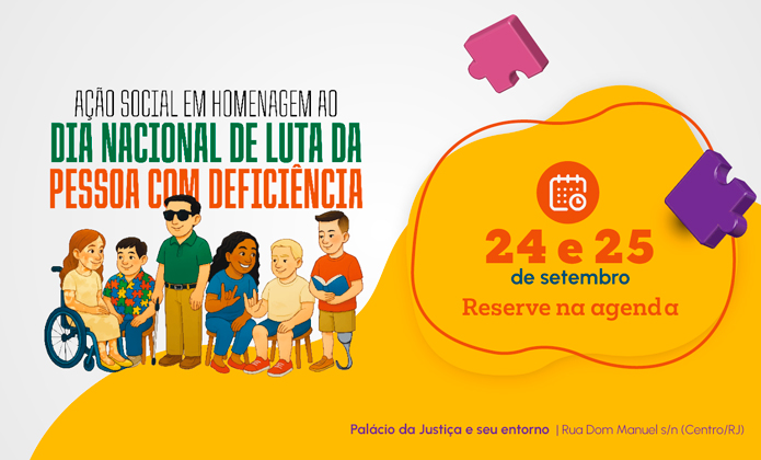 Arte da ação social em homenagem ao Dia Nacional de Luta da pessoa com deficiência 