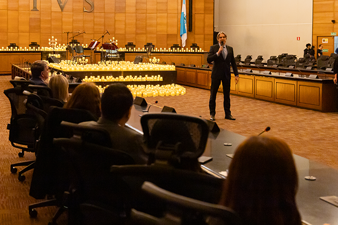 O juiz auxiliar da Presidência Marcelo Evaristo da Silva representou o presidente do TJRJ, desembargador Ricardo Rodrigues Cardozo, e deu as boas-vindas aos servidores 