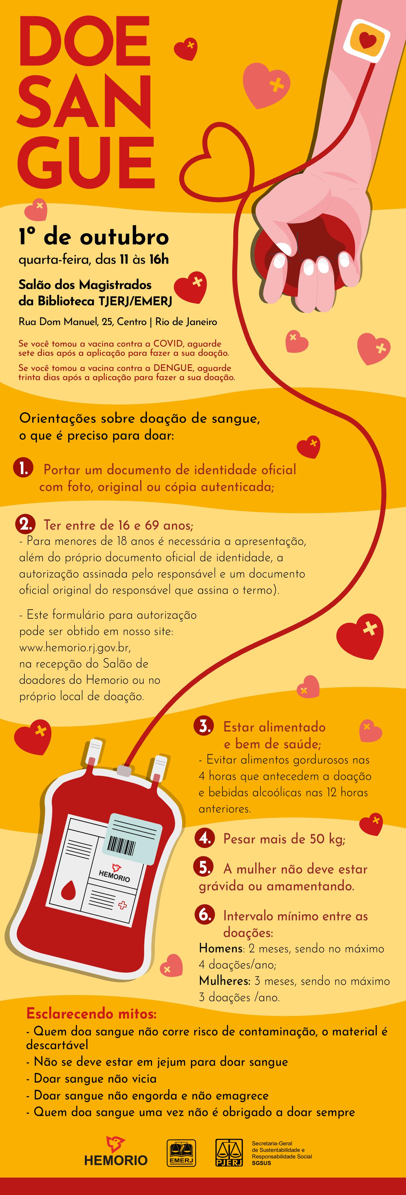 Arte da ação de Doação de Sangue no TJRJ 