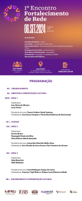 1º Encontro Fortalecimento de Rede - 06.SET.2024 - Auditório MPRJ - 9h às 18h - 