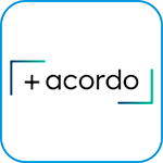 Botão com fundo branco com a logo do mais acordo