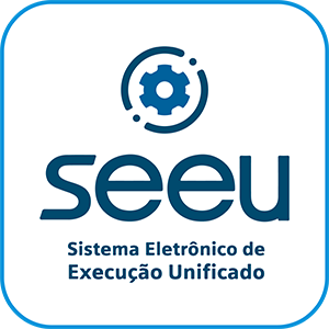 Botão com fundo branco com a logo do SEEU (Sistema Eletrônico de Execução Unificado)