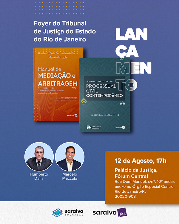 Foyer do Tribunal do Estado do Rio de Janeiro - Lançamento - 12 de agosto, 17h - Palácio da Justiça, Fórum Central - Rua Dom Manuel, s/nº, 10 º andar, anexo ao Órgão Especial, Centro, Rio de Janeiro - RJ - 20020-903      