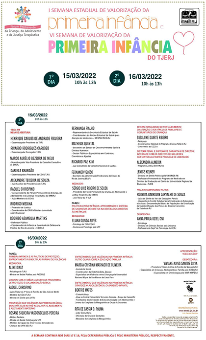 VII Semana de Valorização da Primeira Infância e II Semana Estadual de Valorização da Primeira Infância